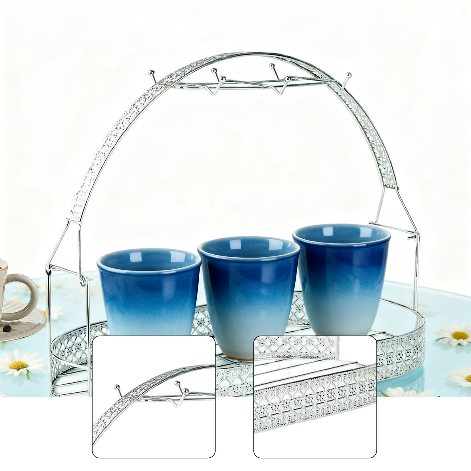 Criativo rack de caneca suport - Coffee Tea And Sugar Set avaliação e preço
