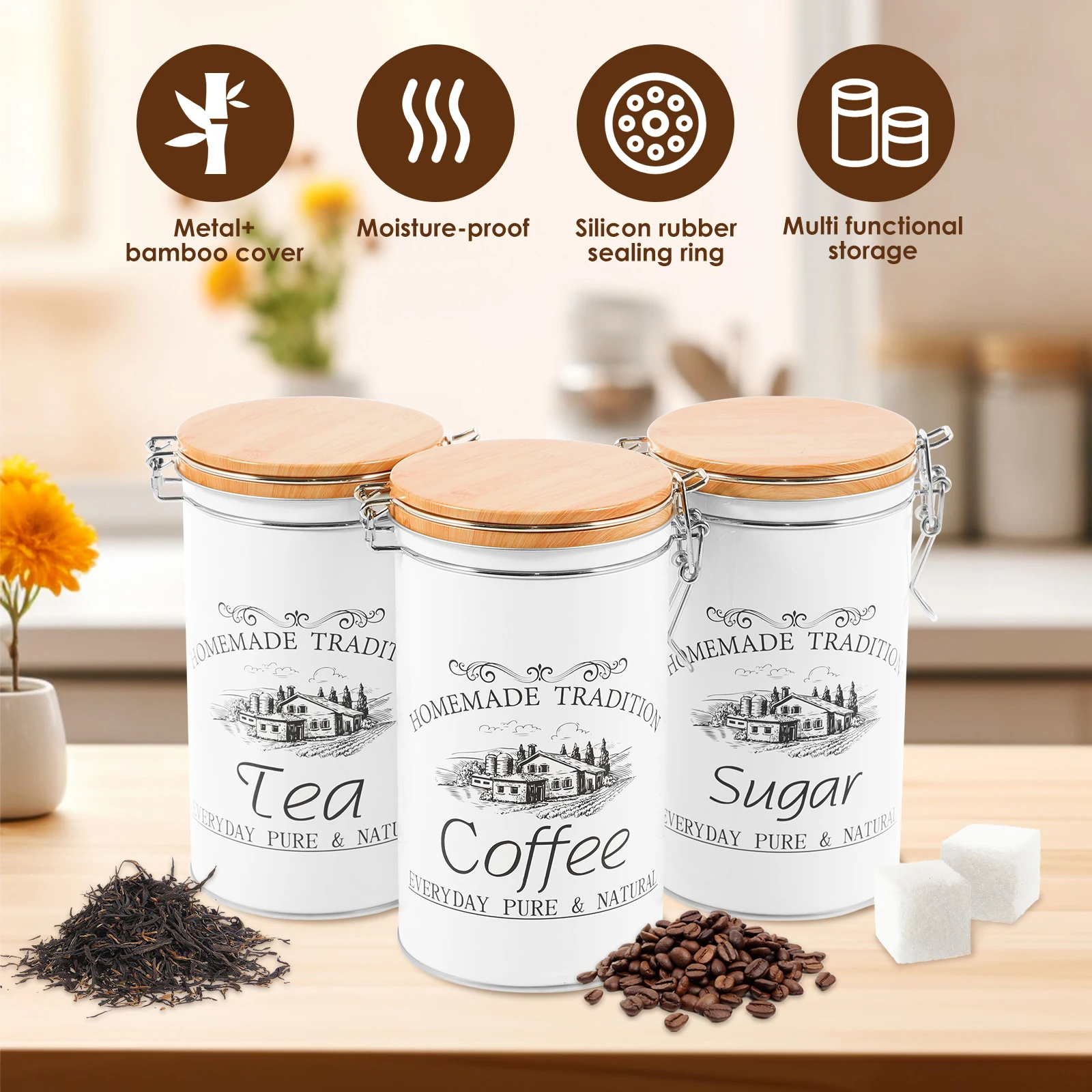 3 pçs/set chá café açúcar vasi - Coffee Tea And Sugar Set avaliação e preço