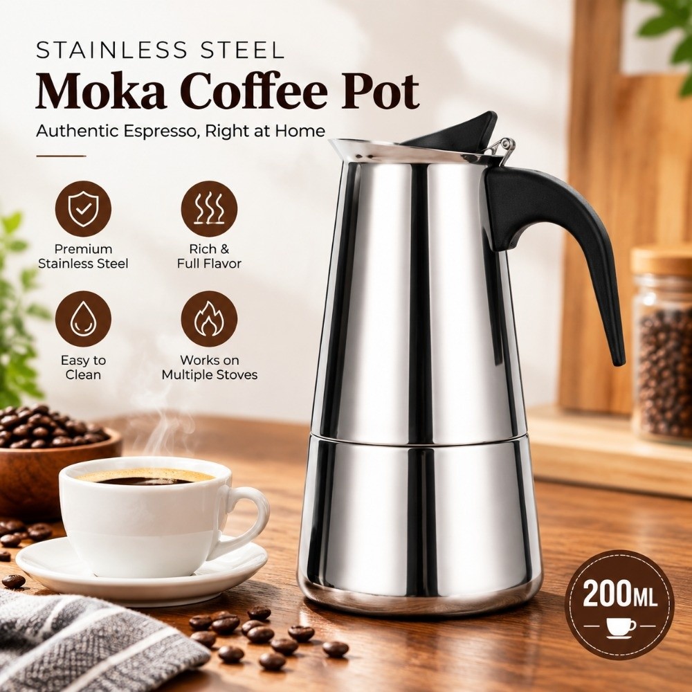 Cafeteira de Mocha em Aço Inox - Moka Pot Stove avaliação e preço